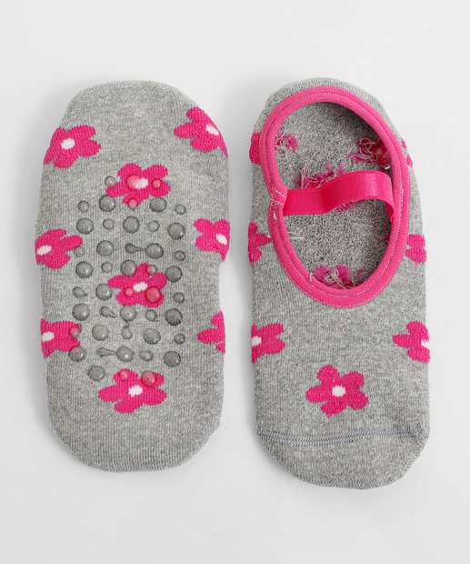 Image_Meia Sapatilha Feminina Antiderrapante Marisa Cinza