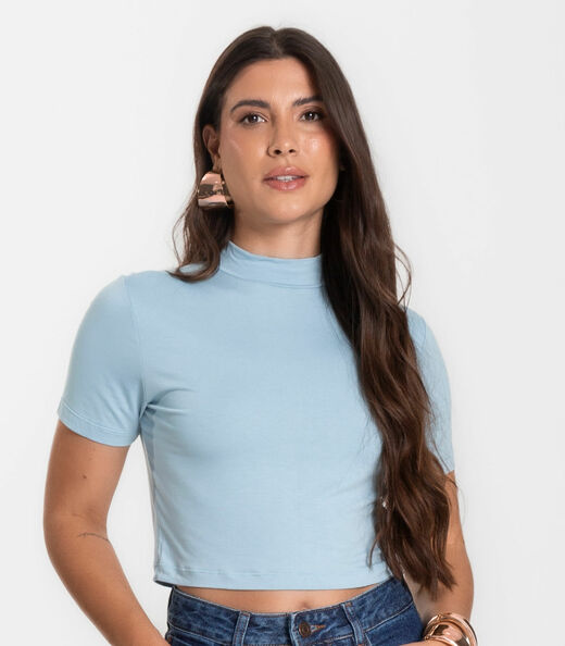 Blusa Cropped Feminina Select Azul