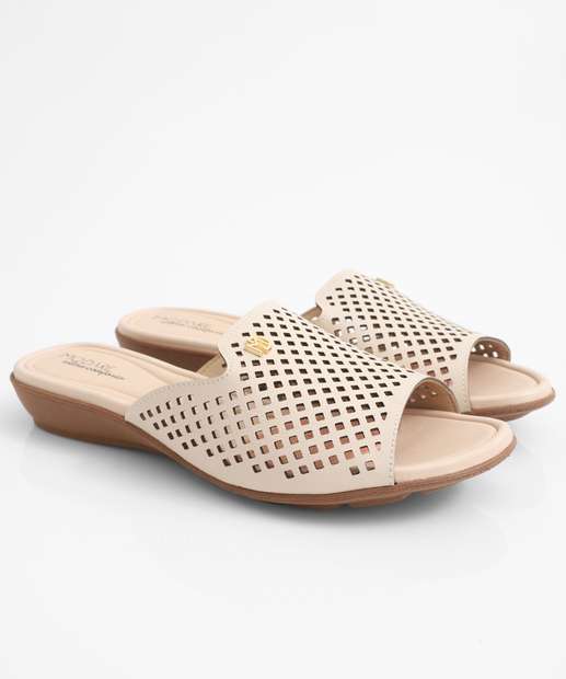 Tamanco Feminino Salto Grosso Modare Bege