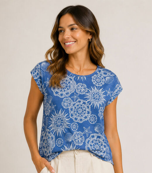 Image_Blusa Feminina Estampada Rovitex Azul