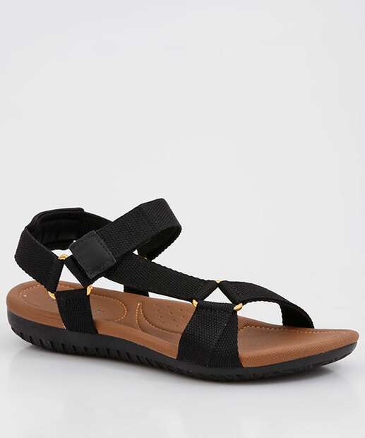 Sandália Feminina Rasteira Tiras Conforto Usaflex