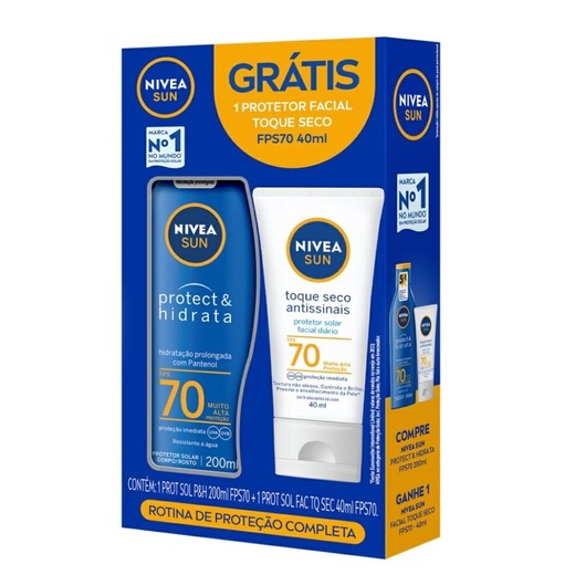 Image_Kit Nivea Sun Protetor Solar Corporal Protect e Hidrata FPS70 200ml e Protetor S