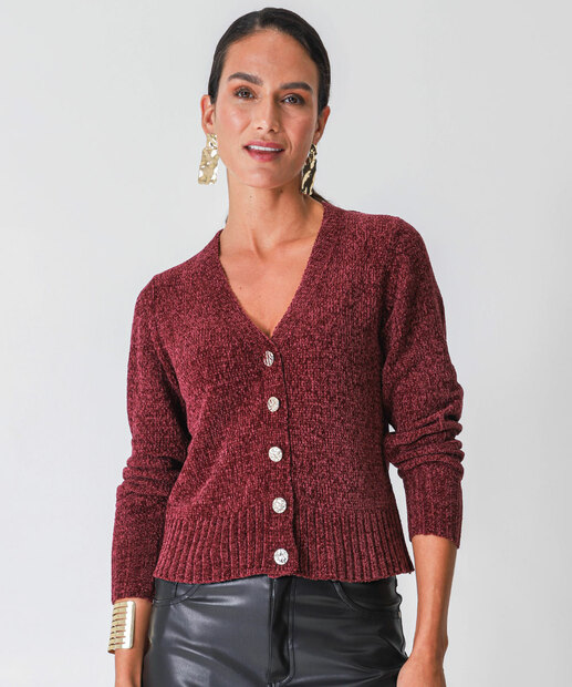 Image_Cardigan Feminino Chenille Marisa Vinho