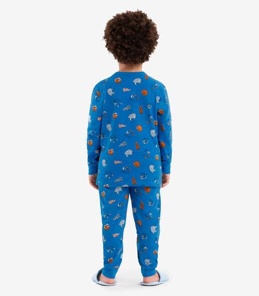 Pijama meia malha Rovi Kids Azul