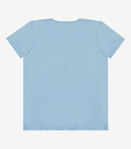Blusa Feminina Manga Curta Estampada Select Azul
