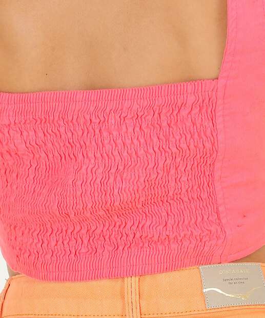 Blusa Cropped Feminina Sarja Lastex Disparate