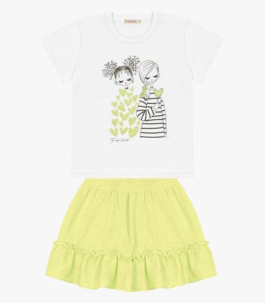 Image_Conjunto Infantil Blusa Com Saia Trick Nick Verde