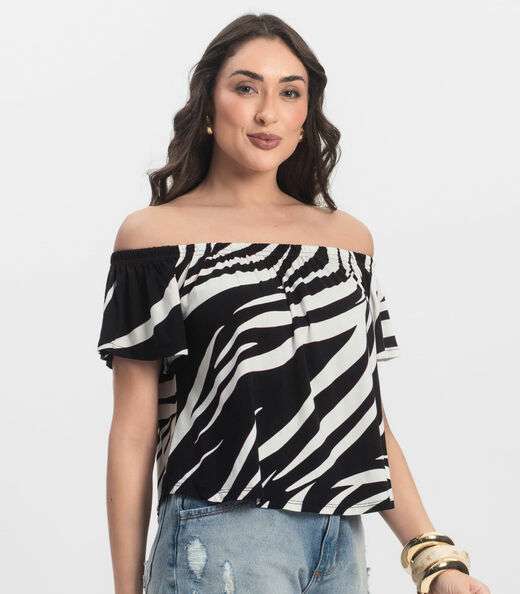 Blusa Feminina Ciganinha Infinita Cor Preto