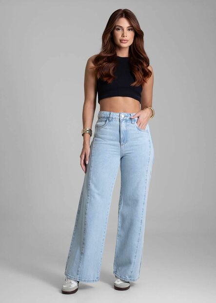 Calça Jeans Sawary Wide Leg Petit - 281972