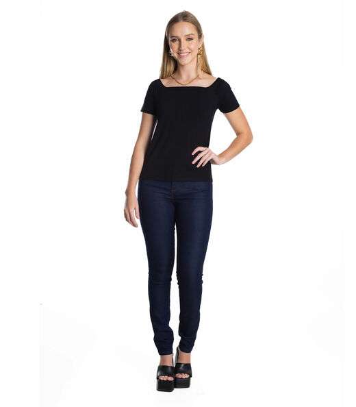 Blusa Feminina Canelada Infinita Cor Preto