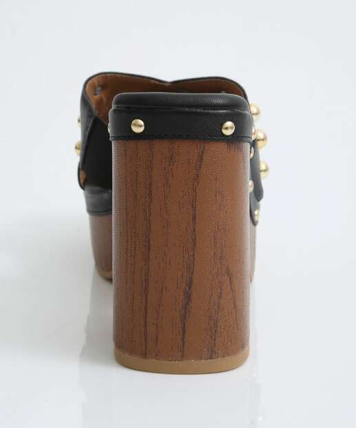 Tamanco Feminino Salto Grosso Tachas Vizzano