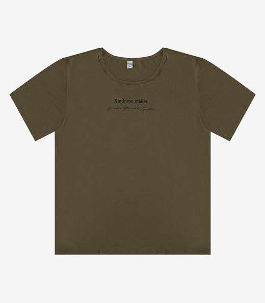 Blusa Feminina Manga Curta Infinita Cor Verde