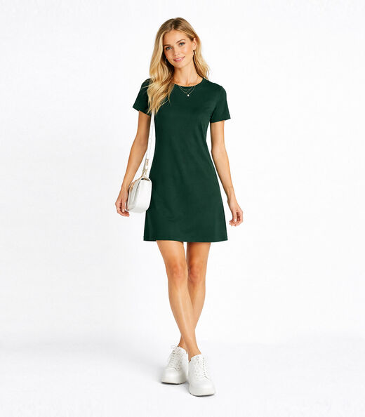 Vestido Feminino Curto Com Manga Infinita Cor Verde