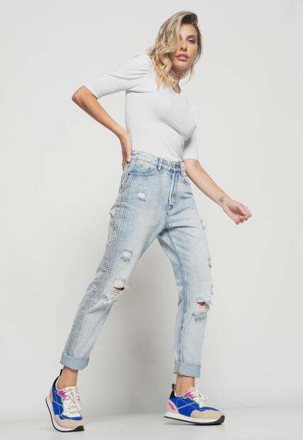 Blusa  Princesa Decote Redondo Canelada Branco