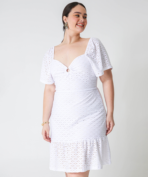 Vestido Plus Size Feminino Laise Marisa Branco