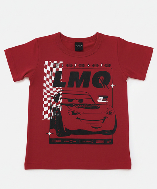 Camiseta Infantil Carros Disney Tam 1 a 3 Vermelho