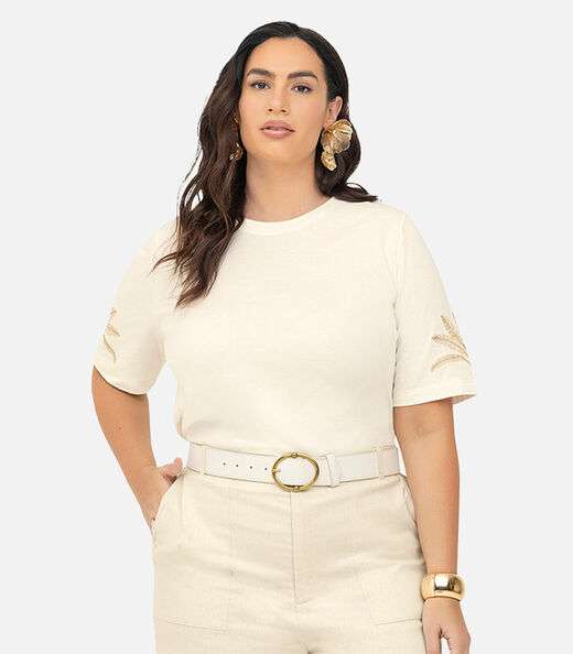 Image_Blusa Feminina Manga Curta Secret Glam Bege