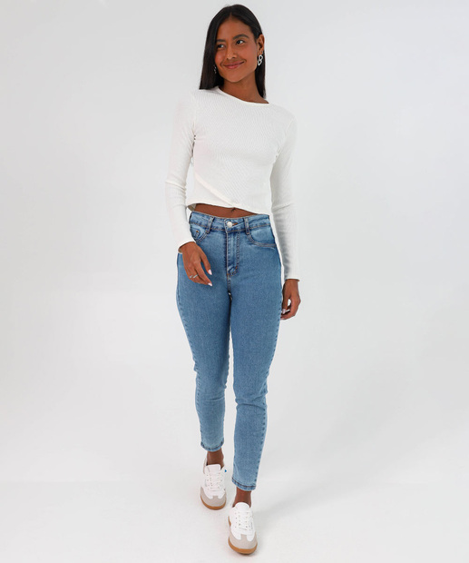 Image_Calça Jeans Skinny Feminina Cintura Média Sawary Azul