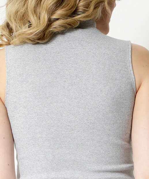 Blusa Regata Feminina Canelada Gola Alta Marisa