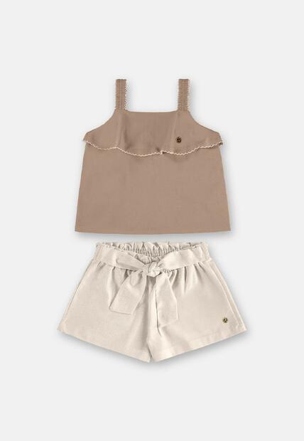 Conjunto Regata Algodão Short Linho Up Baby