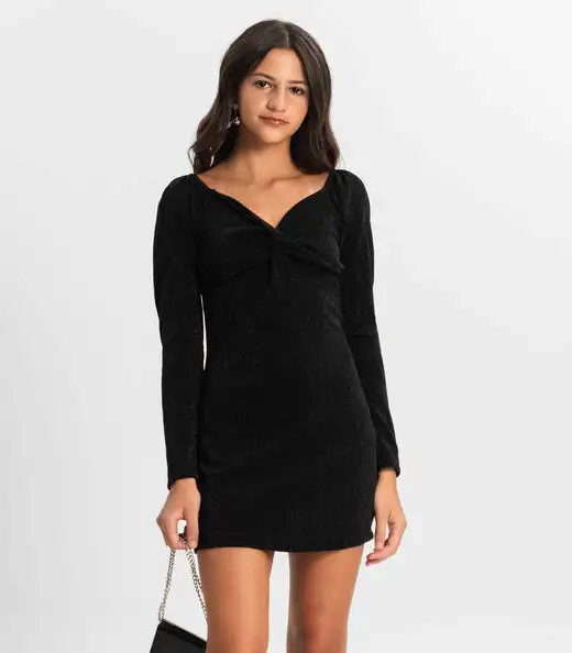 Image_Vestido Manga Longa Juvenil Minty Preto