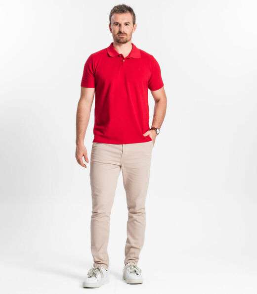 Camisa Polo Básica Masculina Diametro Vermelho