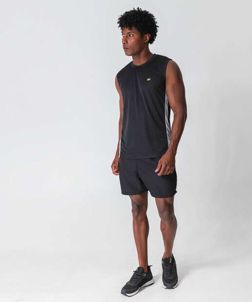 Regata Masculina Machão Fitness Listras Marisa Preto