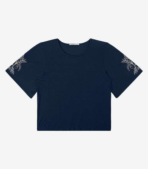 Blusa Viscose Creponada Feminina Endless Azul