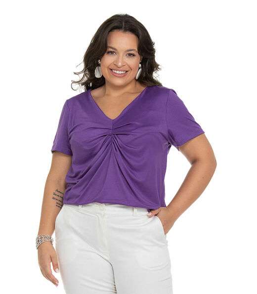 Image_Blusa Feminina Plus Size Franzida Secret Glam Roxo