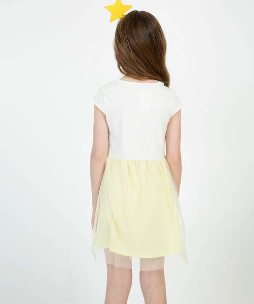 Vestido Infantil Tule Estrelas Brinde Marisa Tam 4 a 10