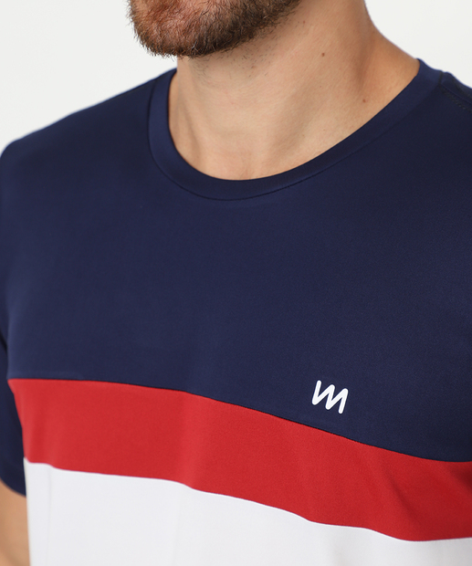 Camiseta Masculina Fitness Recorte MR Azul