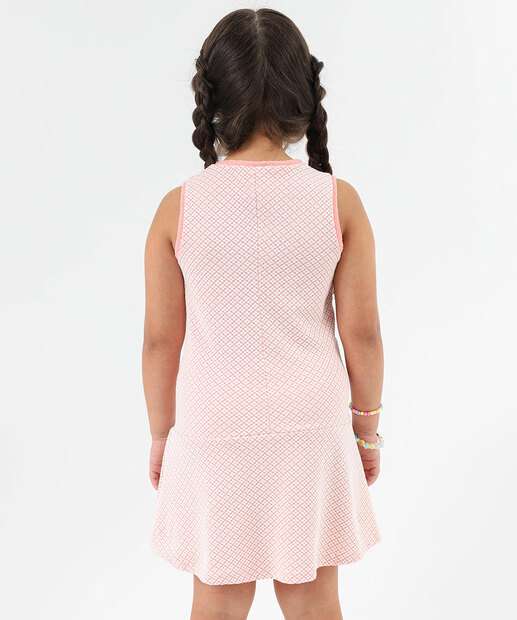 Vestido Infantil Textura Sem Manga Marisa Tam 4 a 10 Rosa