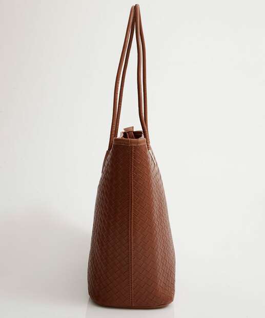 Bolsa De Ombro Tote Feminina Textura Marisa Marrom