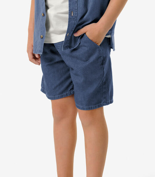 Conjunto Infantil Camiseta Com Bermuda Trick Nick Bege