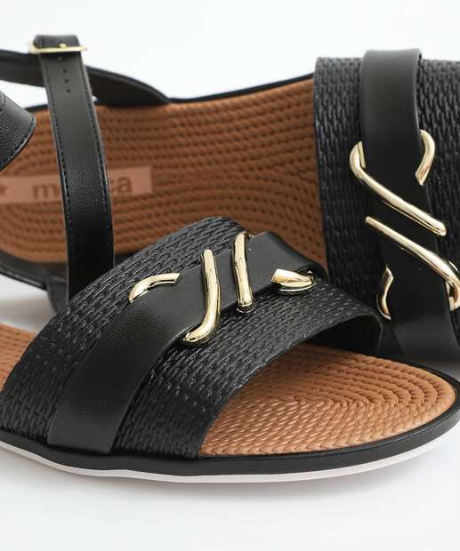 Sandália Feminina Rasteira Moleca Preto