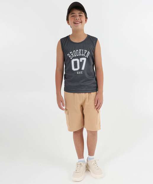 Regata Juvenil Estampada Marisa Tam 10 a 16 Cinza