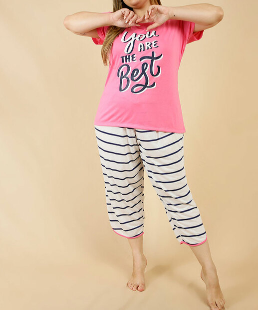 Pijama Plus Size Feminino Estampado Manga Curta Marisa