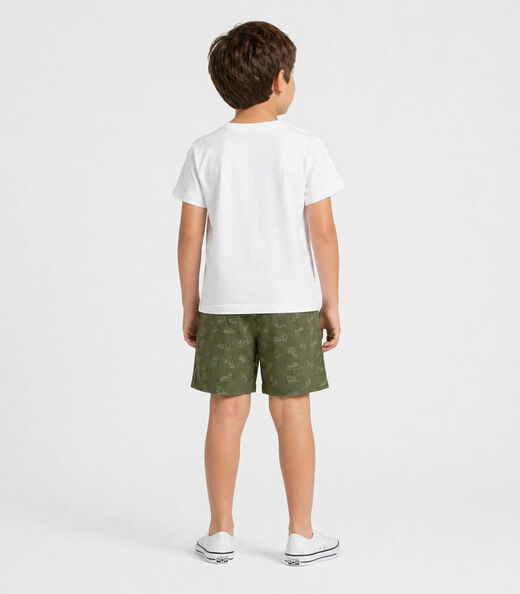 Conjunto Infantil Menino Curto Meia Malha Select Branco