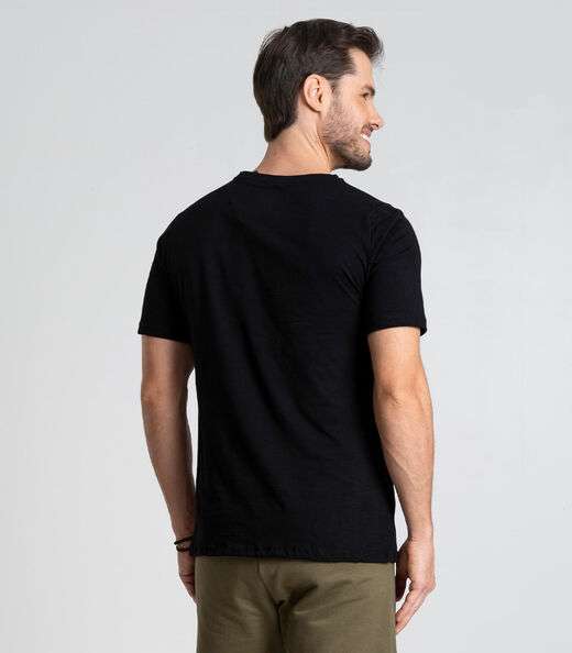 Camiseta Meia Malha Masculina Diametro Preto