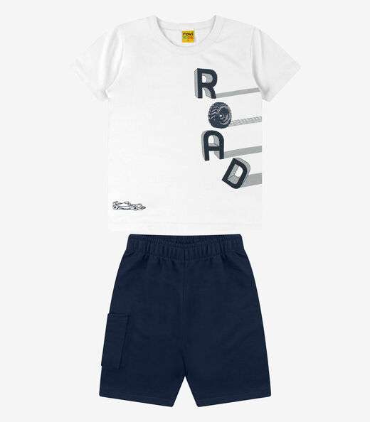 Image_Conjunto Camiseta com Bermuda Menino Rovi Kids Branco