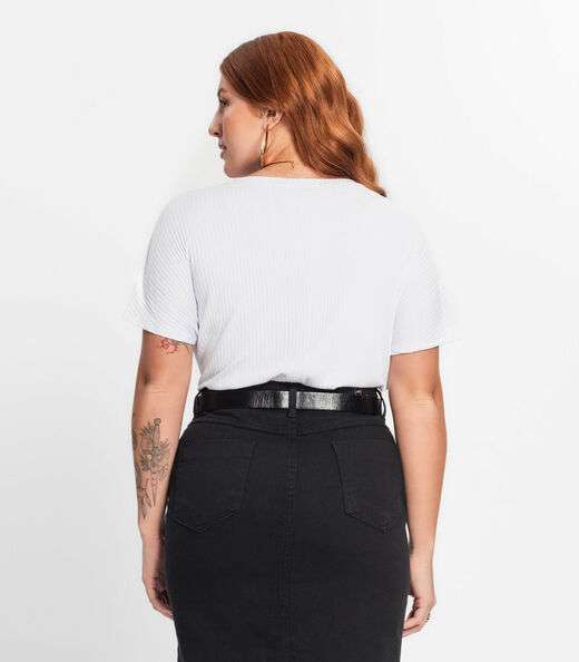 Blusa Feminina Plus Size Secret Glam Branco
