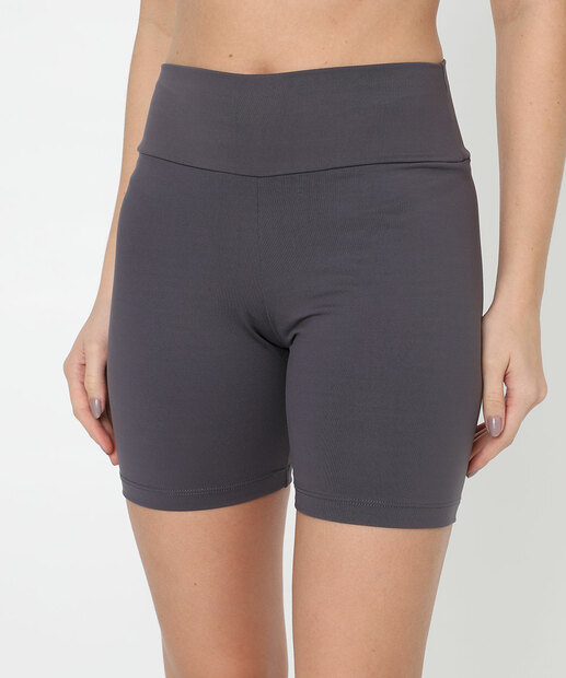 Bermuda Feminina Fitness Cintura Alta Marisa Cinza