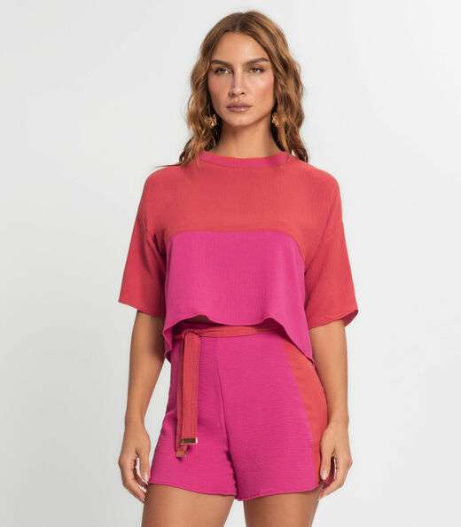 Blusa Feminina Manga Curta Endless Laranja