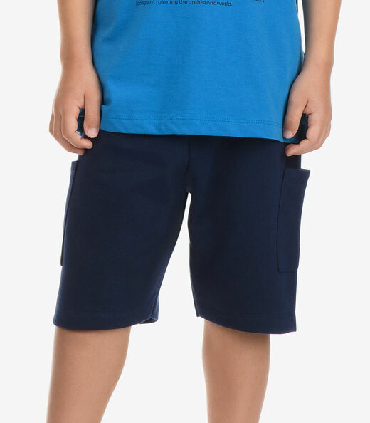 Conjunto Camiseta com Bermuda Menino Rovi Kids Azul