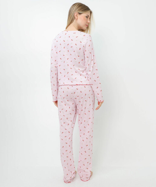 Pijama Feminino Estampa Morangos Marisa Rosa