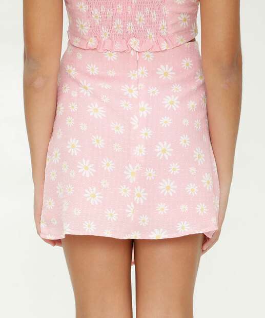 Saia Juvenil Estampa Margaridas Marisa Tam 10 a 16