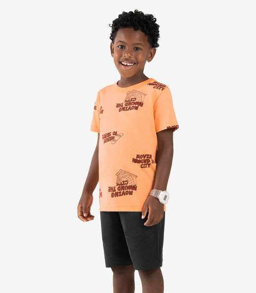 Image_Conjunto Infantil Camiseta Com Bermuda Rovi kids Laranja