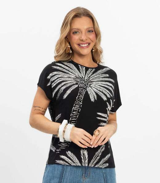 Blusa Feminina Viscotorcion Rovitex Preto