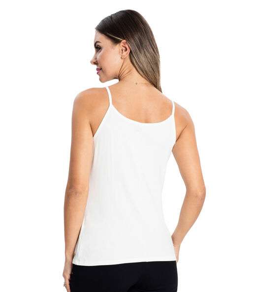 Blusa de Alça Feminina Viscotorcion Básica Rovitex Bege