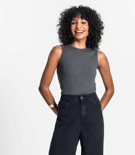 Image_Regata Feminina Ribana Canelada Rovitex Cinza